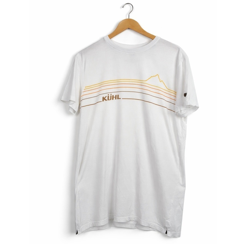 Kuhl T Shirt Mens Large White Wildfibre Organic Cotton Mountain Graphic Tee